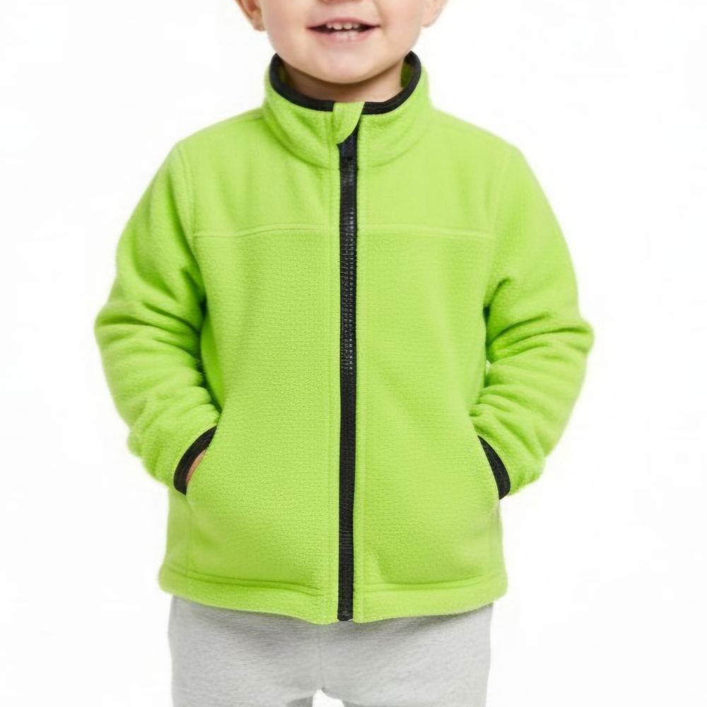 OshKosh B'gosh Neon Green Zip-Up‎ Fleece Jacket Toddler 2T